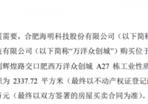 海明科技拟以总价不超过700万的价格向万洋众创城购买工业性质厂房